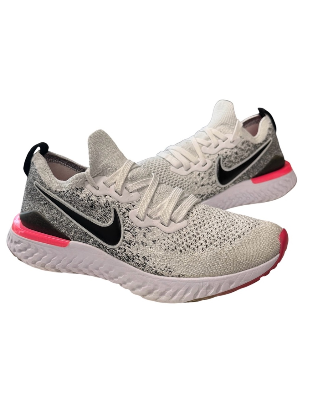 Nike Epic React Flyknit 2 White Black Pink Women’s Running Walking Shoes 8.5 - Picture 2 of 10